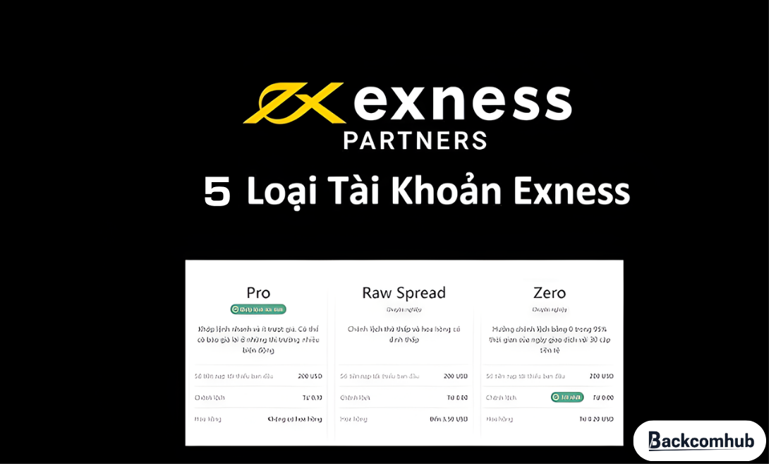 5 loại tài khoản Exness