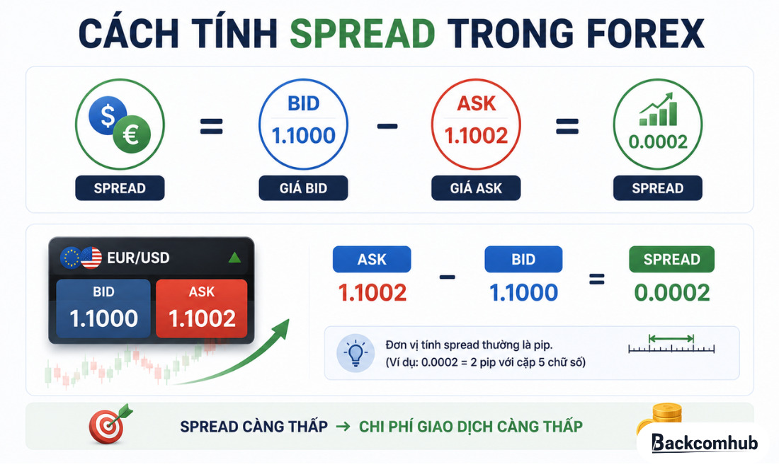 Cách tính spread trong Forex