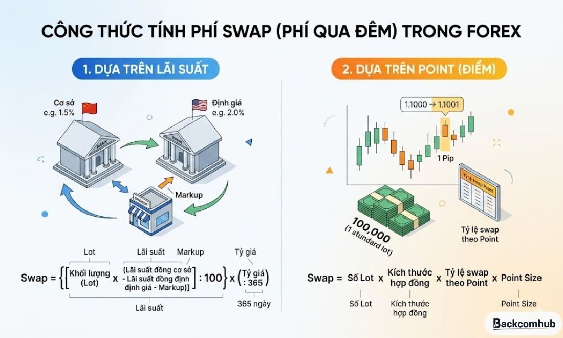 Công thức tính phí swap hay phí qua đêm chuẩn xác trong forex 