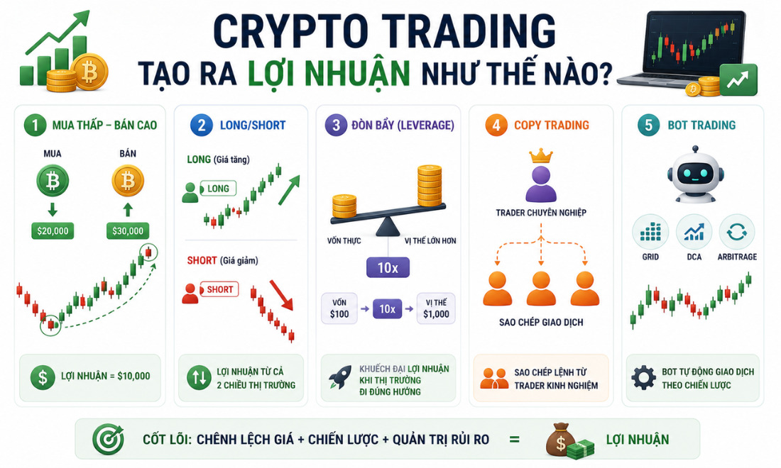 Crypto Trading tạo ra lợi nhuận như thế nào?