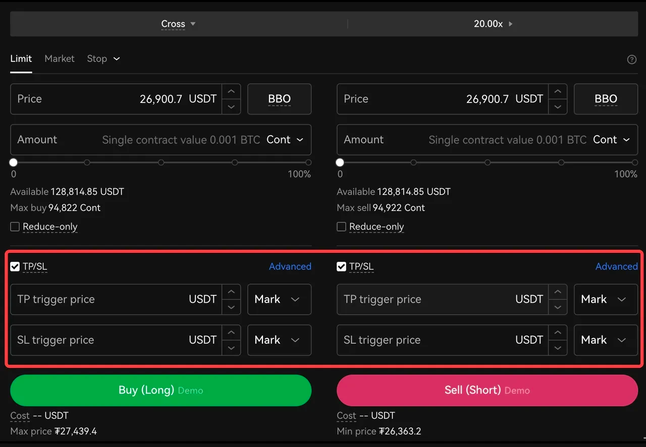 Khối lượng lệnh không vượt quá vị thế hiện tại