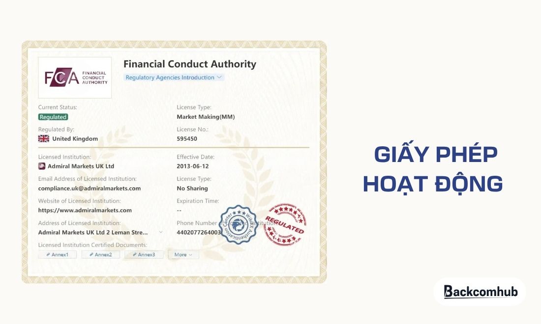 Giấy phép hoạt động của Admiral Markets