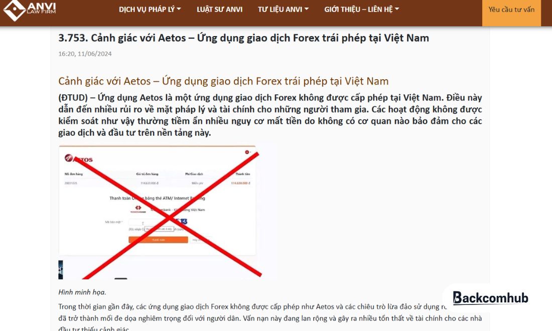 Cảnh báo của truyền thông Việt Nam về sàn Aetos 
