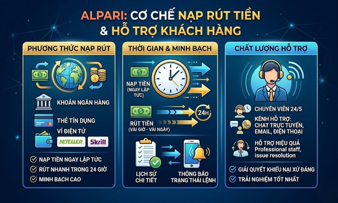 Cơ chế nạp rút tiền của alpari