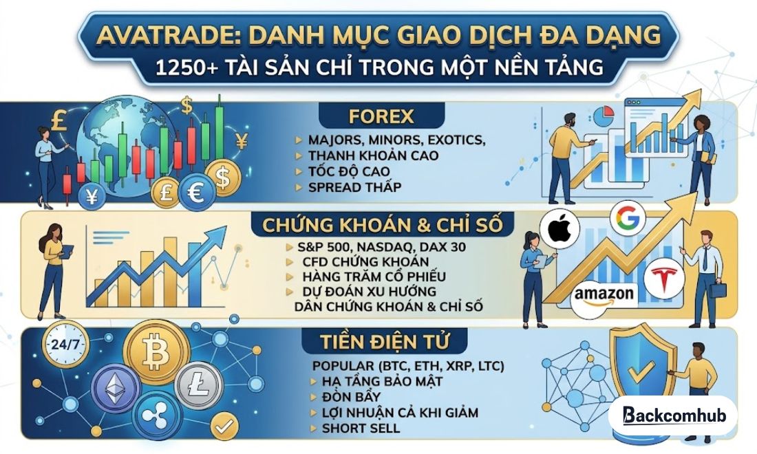 Các sản phẩm giao dịch hiện có trên sàn Avatrade 