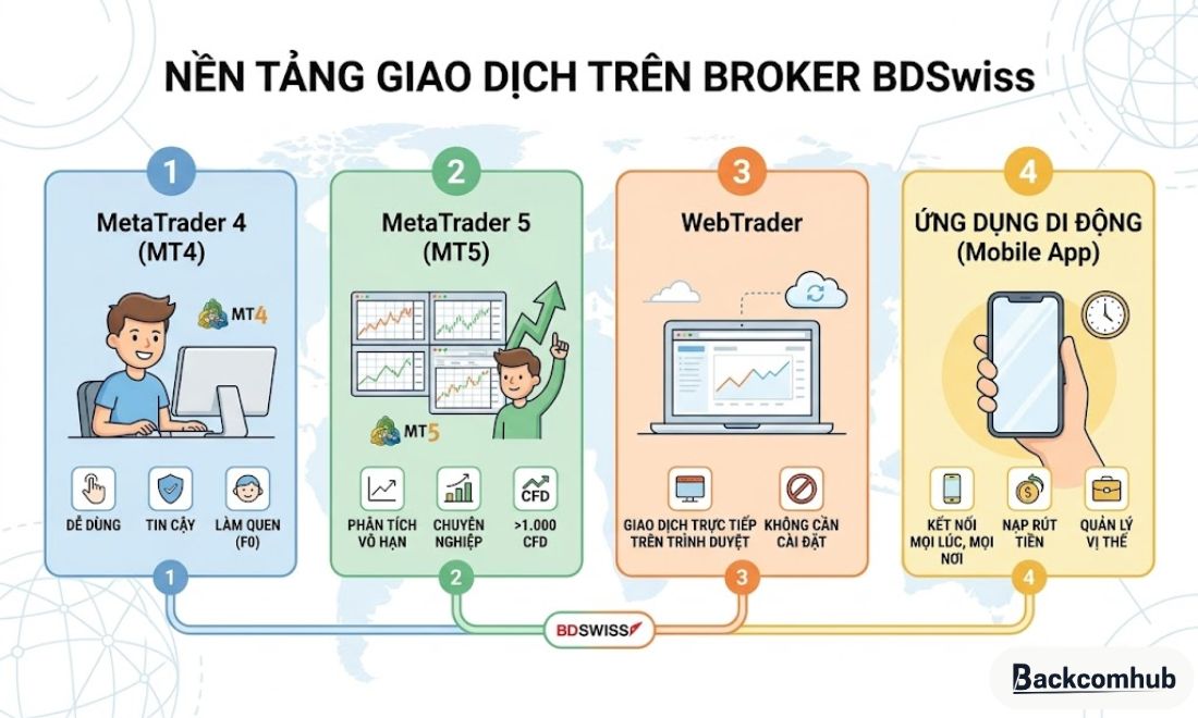 Các loại nền tảng giao dịch mà bdswiss hỗ trợ người chơi