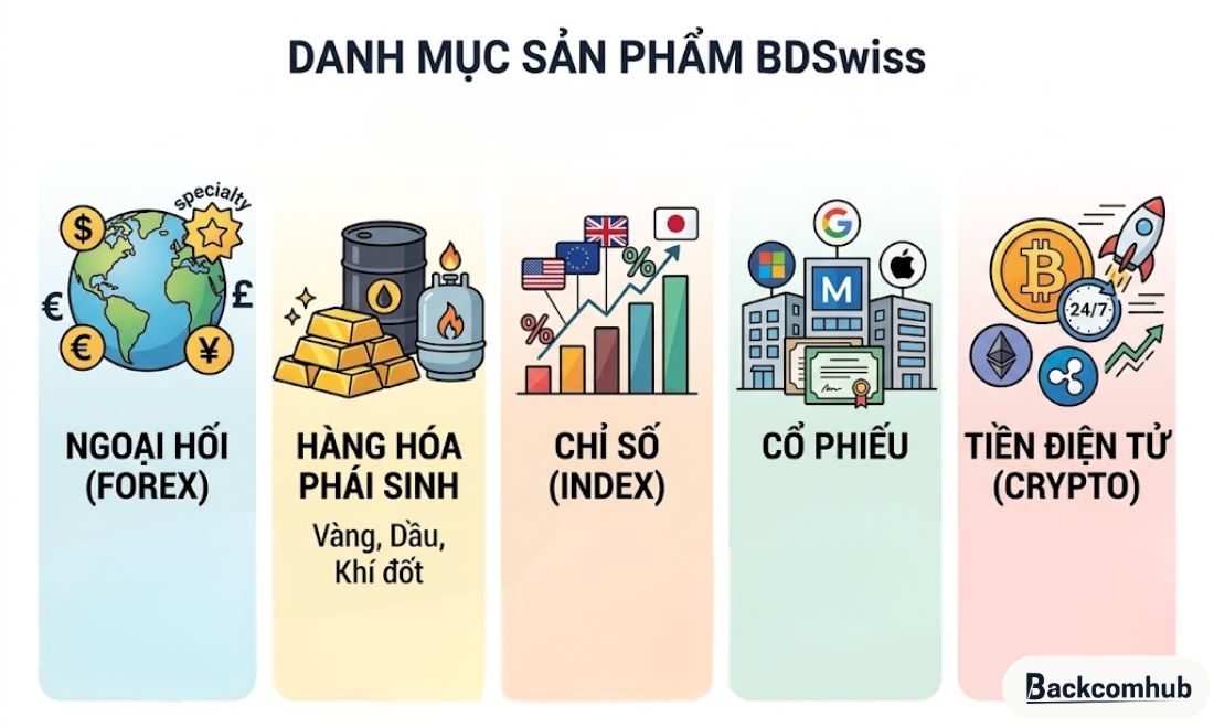 Các sản phẩm giao dịch mà sàn bdswiss cung cấp cho nhà đầu tư