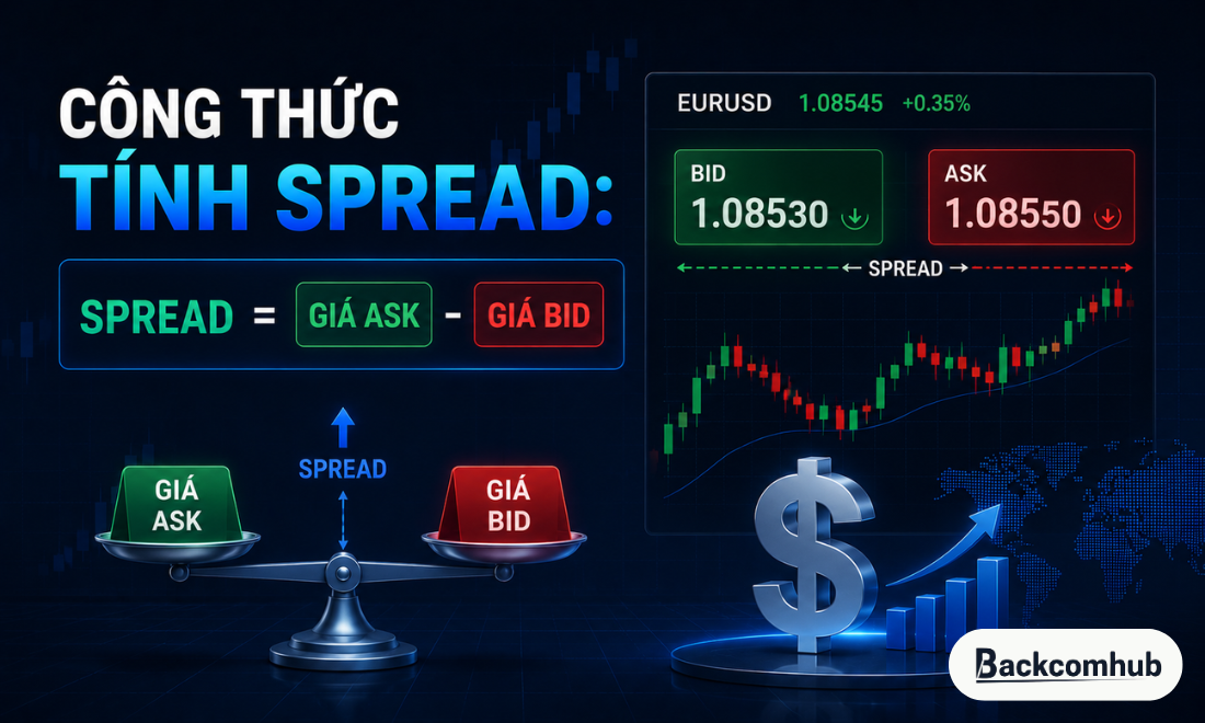 Để tính spread, dân chơi ngoại hối chỉ cần lấy giá Ask trừ giá Bid là ra 