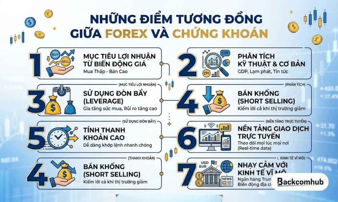 Những điểm tương đồng giữa forex và chứng khoán 