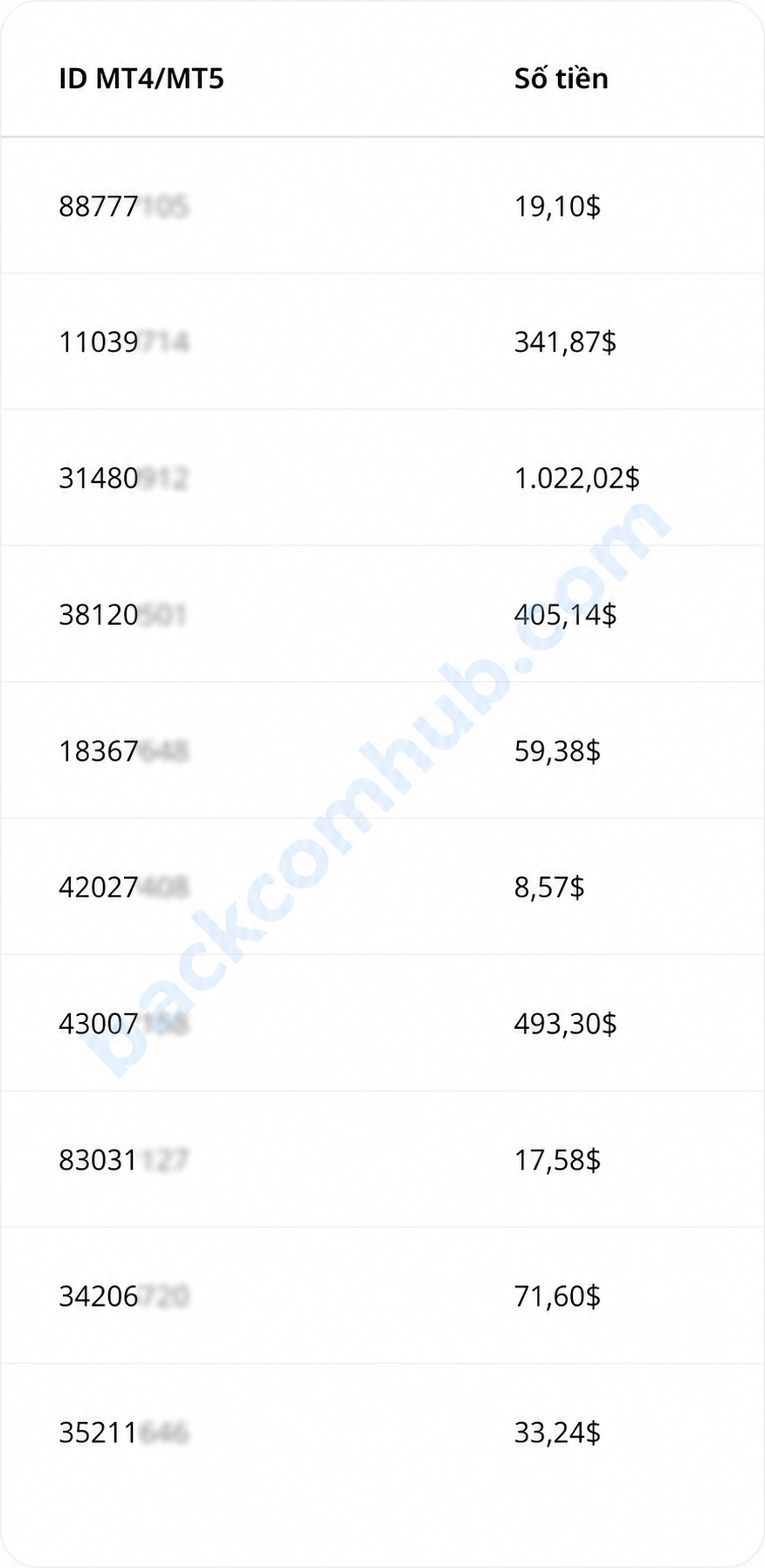 Backcomhub hoàn phí xm cho trader