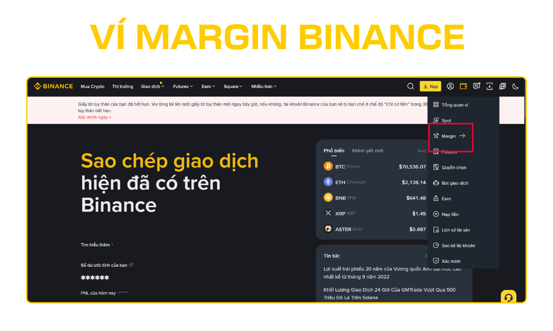 Ví Margin Binance là gì? Đây là một trong những loại ví có trên sàn Binance