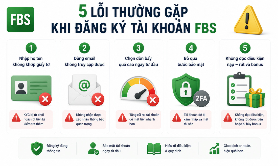 5 lỗi thường gặp khi đăng ký tài khoản FBS