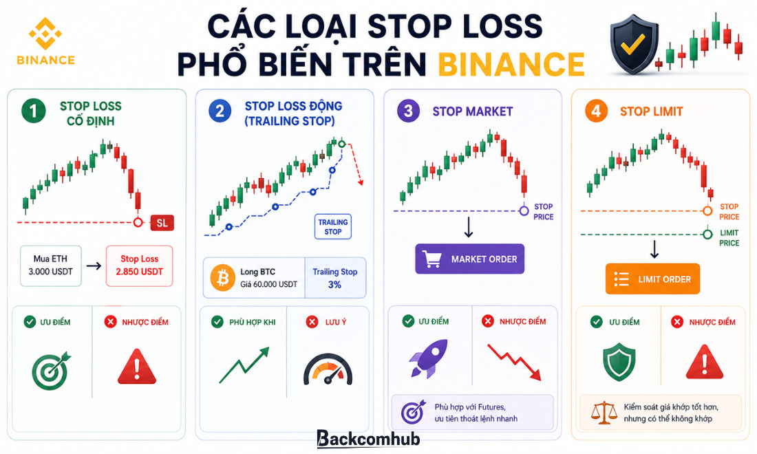 Các Loại Stop Loss Phổ Biến Trên Binance