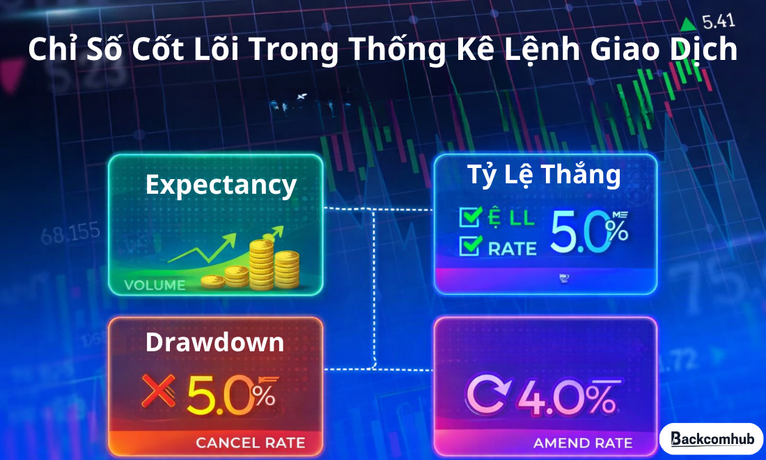 Chỉ số cốt lõi trong thống kê lệnh giao dịch