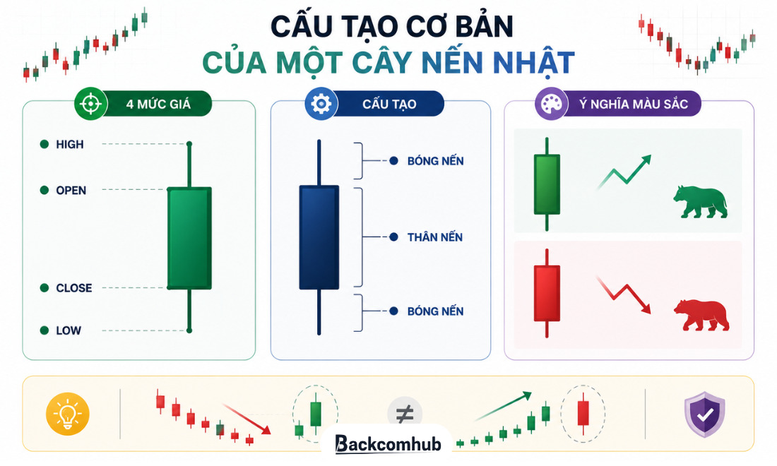 Cấu tạo cơ bản của một cây nến Nhật