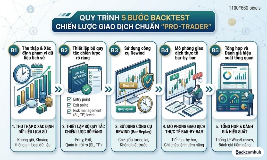 5 bước thực hiện một quy trình backtest 