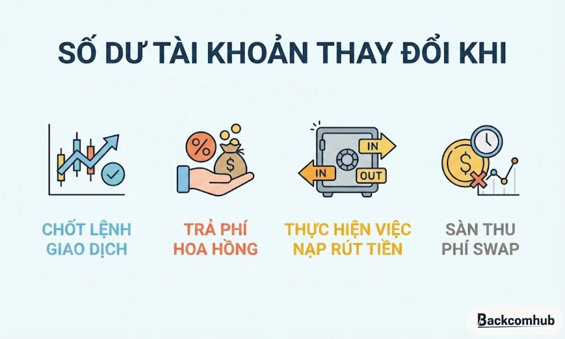 Những trường hợp khiến số dư tài khoản forex của người chơi bị thay đổi 
