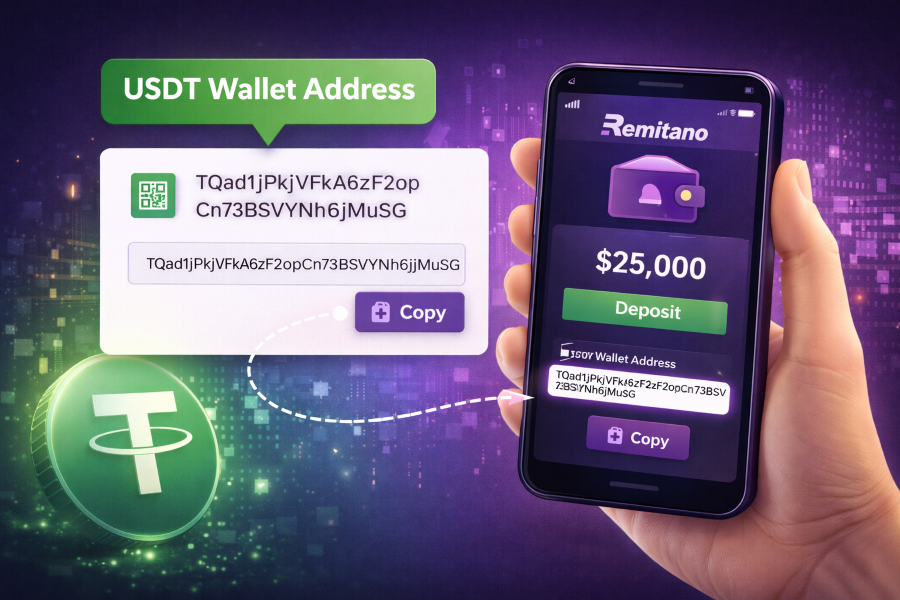 Lấy địa chỉ ví USDT trên Remitano