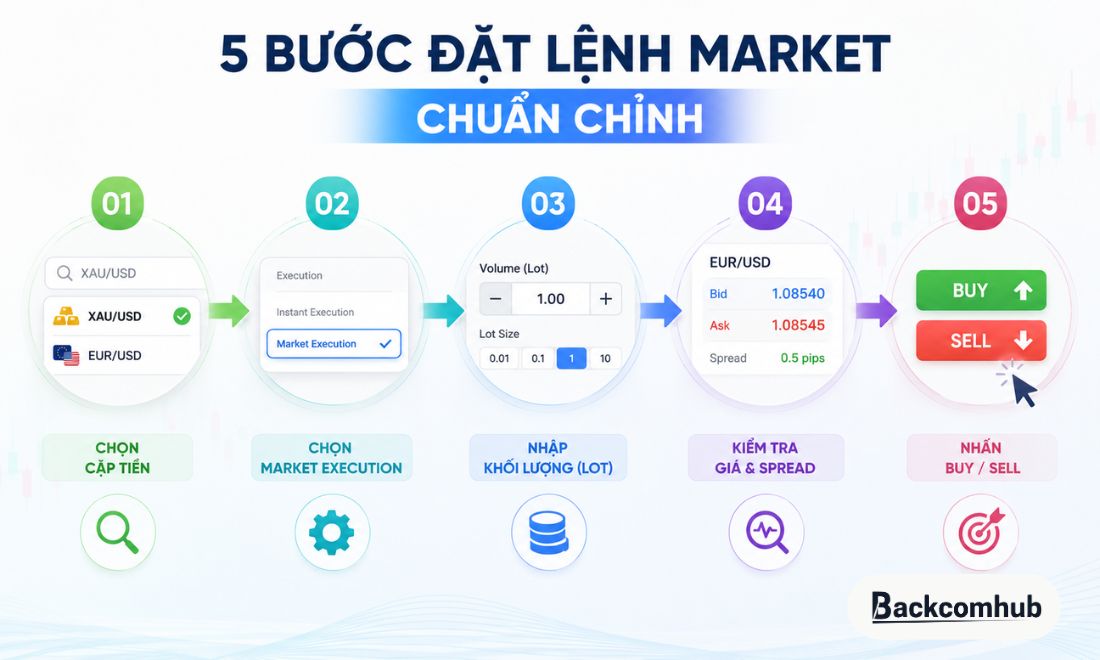 Các bước đặt lệnh market order
