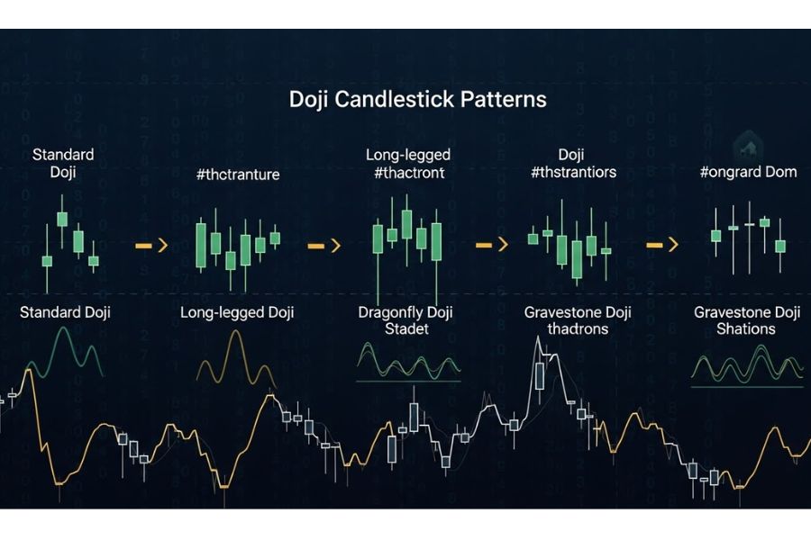 3 loại nến doji phổ biến