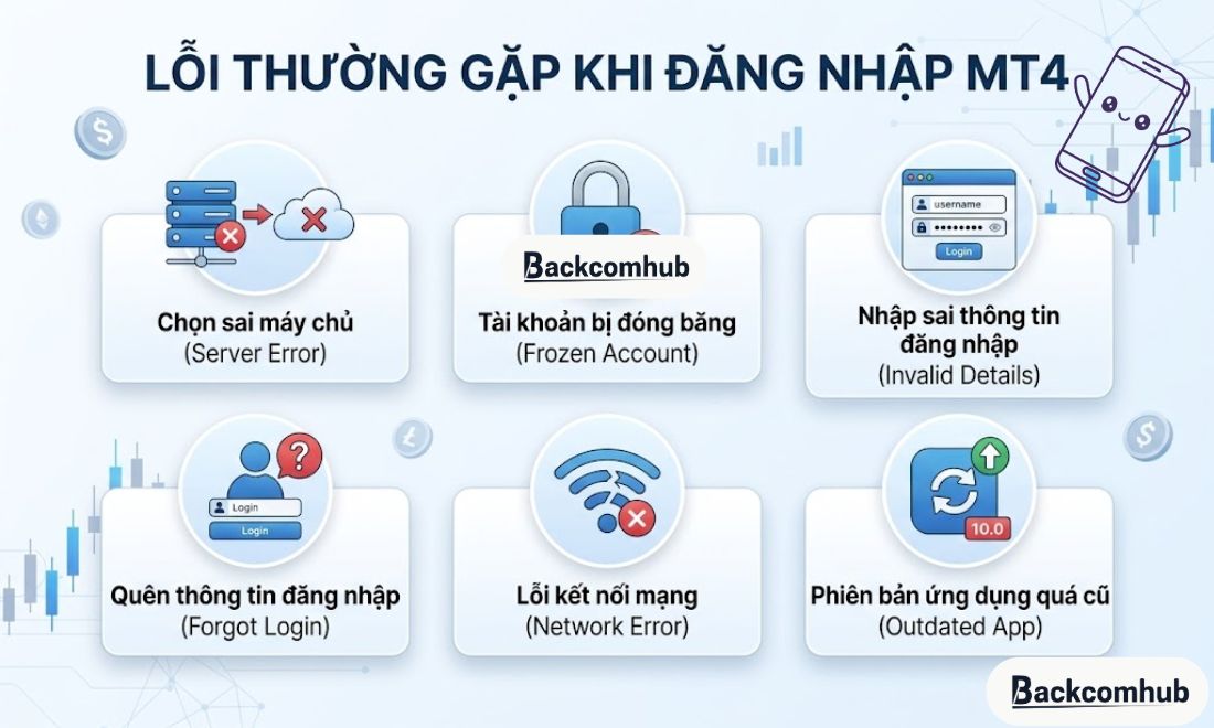 Những lỗi thường gặp trong quá trình đăng nhập tài khoản MT4 trên điện thoại mà người chơi cần lưu ý 