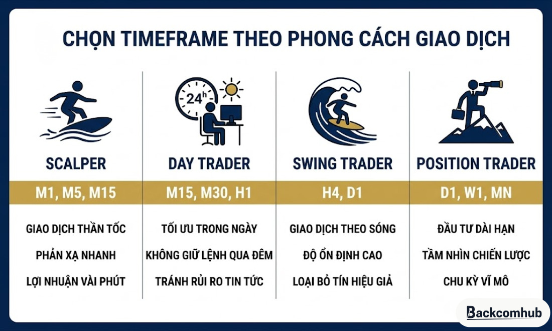 Gợi ý cách chọn khung thời gian theo phong cách giao dịch 