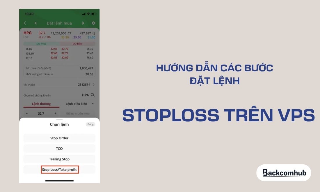 Cách đặt lệnh Stop loss VPS 