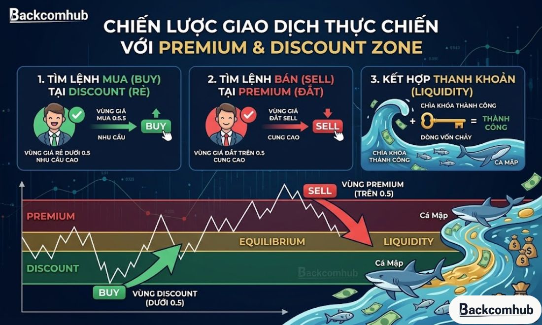 Cách sử dụng vùng giá Premium và Discount để giao dịch 