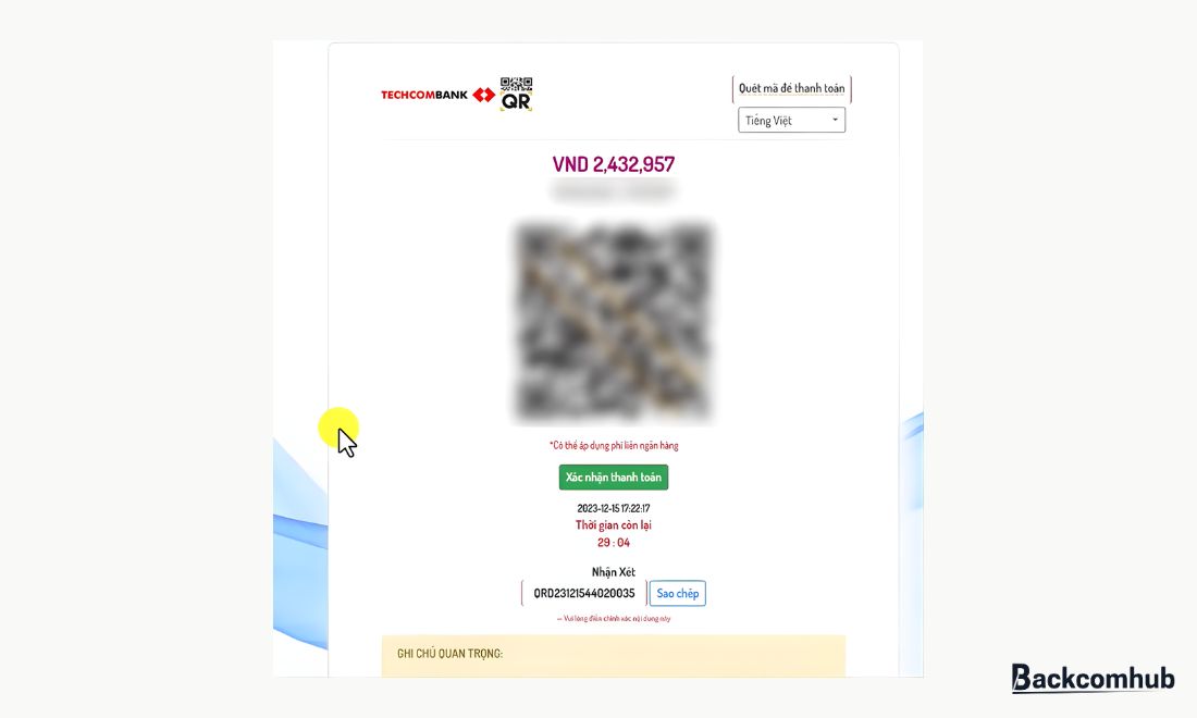 Quét mã QR thanh toán