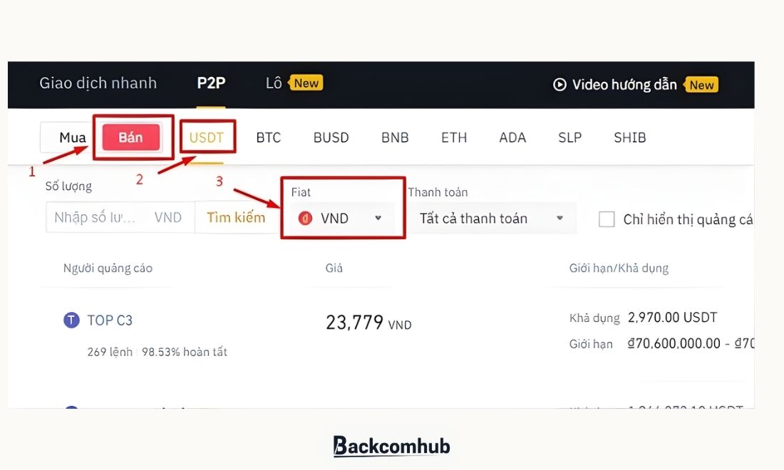 Chọn coin và thiết lập đơn vị tiền tệ 