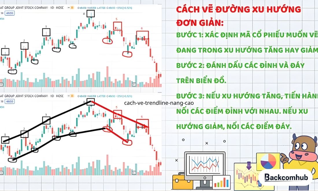 Các bước vẽ trendline cơ bản cho người mới 