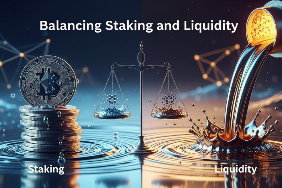 Cân bằng giữa staking và thanh khoản