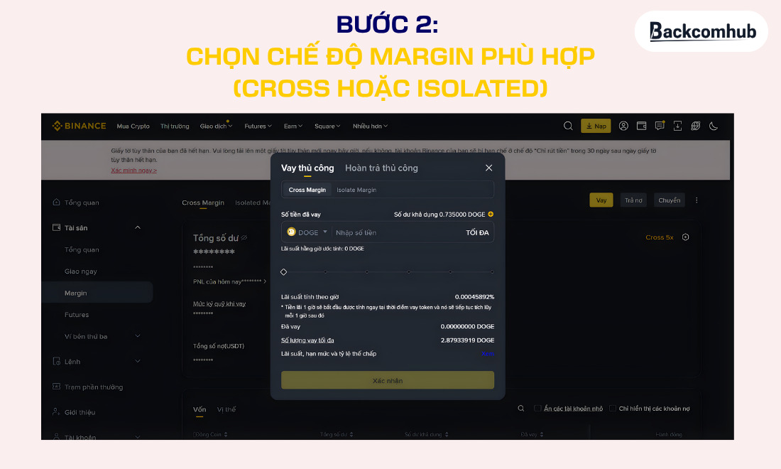 Chọn chế độ Cross hoặc Isolated