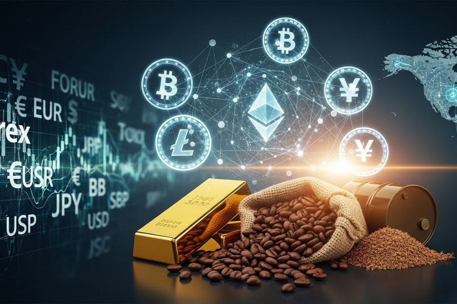 Forex, crypto, hàng hóa và chỉ số