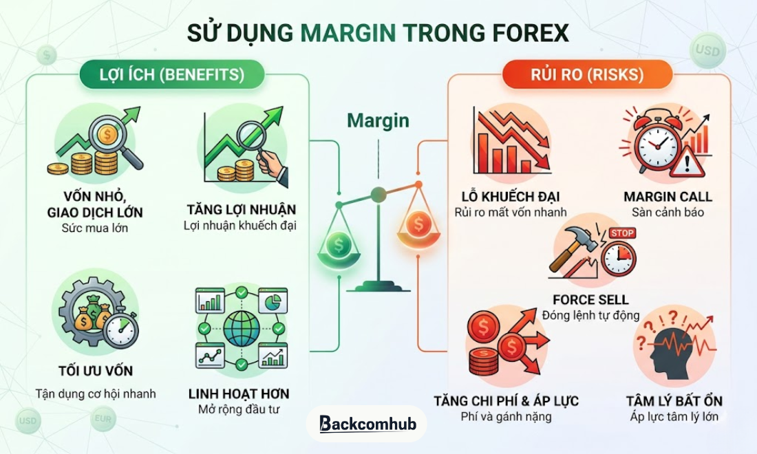 Sử dụng margin khi đầu tư forex luôn mang theo những lợi ích và rủi ro đi kèm 