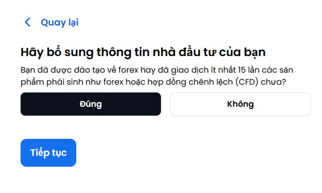 Xác minh danh tính trên XM 