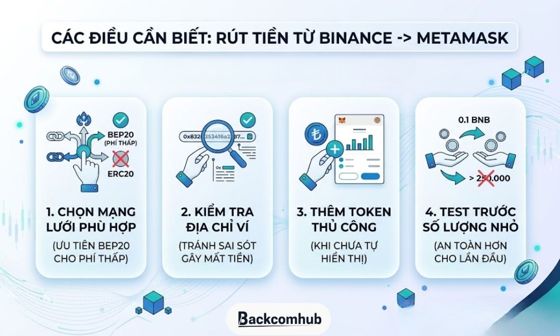 Những điều cần lưu ý khi rút coin từ sàn về ví, cụ thể là từ sàn Binance về ví Metamask 
