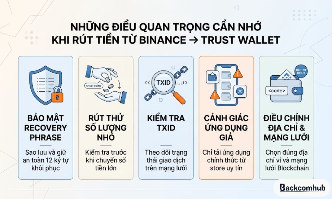 Những điều mà coin thủ cần lưu ý khi rút coin từ sàn Binance về ví trust 