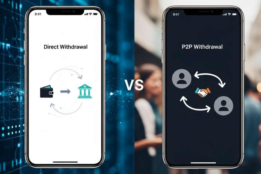 so sánh phương thức rút trực tiếp và rút p2p
