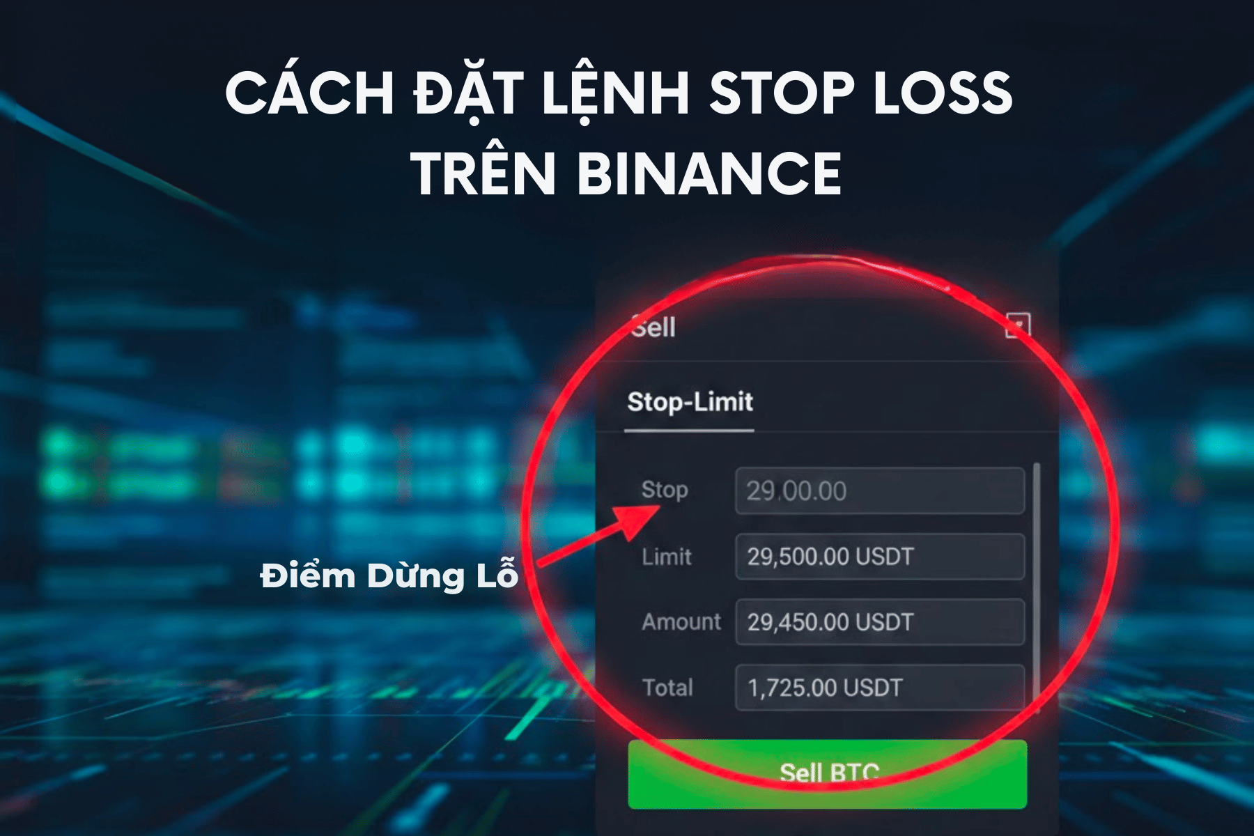 Cách đặt lệnh stop loss trên binance