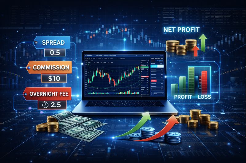 Chi phí giao dịch là yếu tố tác động trực tiếp đến lợi nhuận ròng của trader