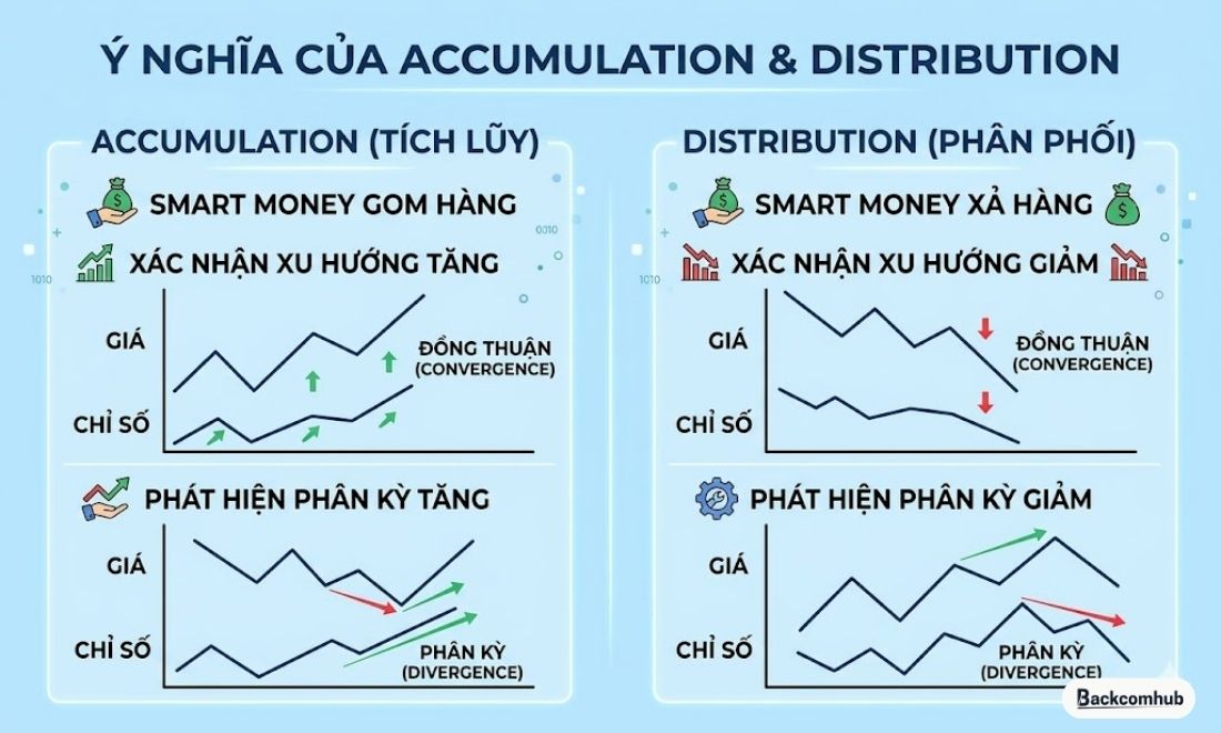 Các nhà đầu tư sử dụng chỉ báo AD để xác định xu hướng và phát hiện tín hiệu phân kỳ 