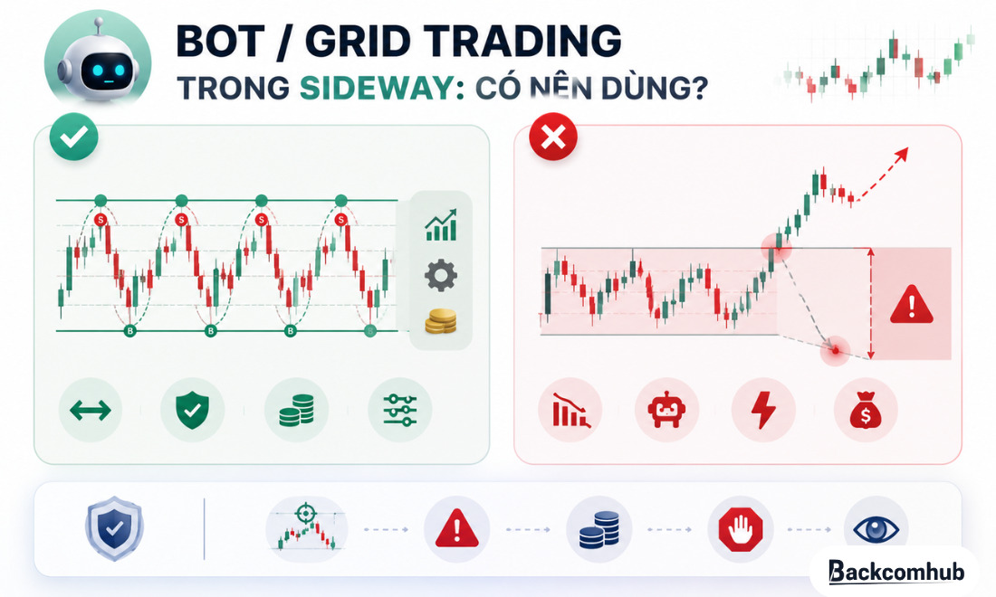 Có nên dùng bot hoặc grid trading trong thị trường sideway?