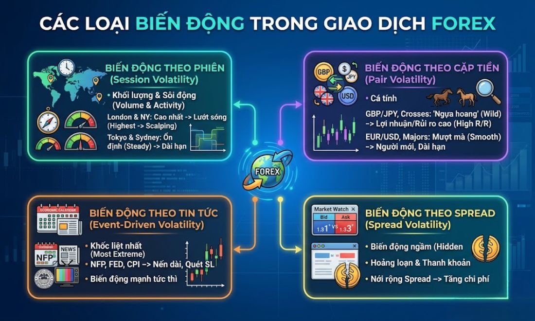 Các loại biến động của thị trường forex 