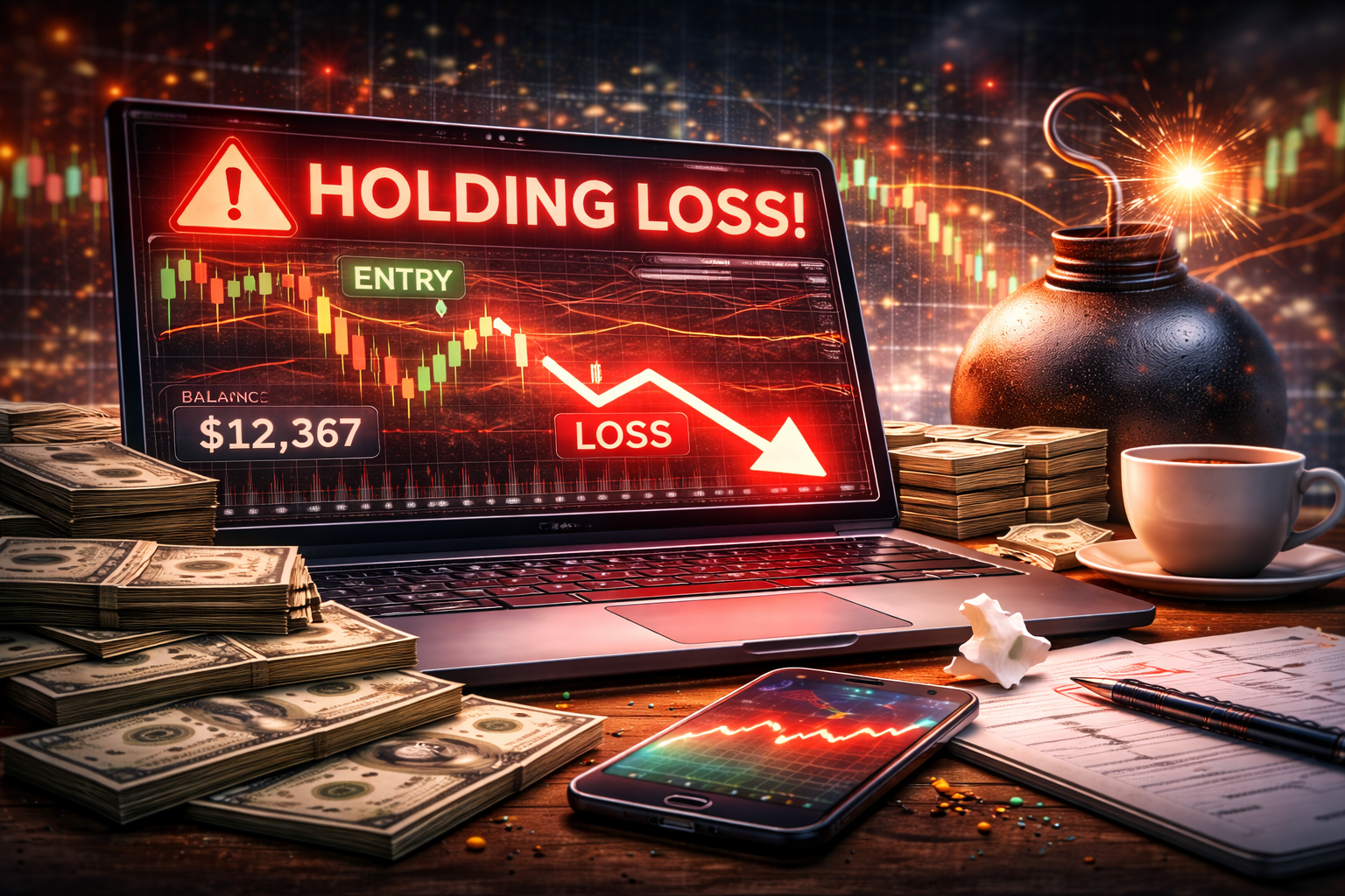 Nhiều trader giữ lệnh thua với hy vọng thị trường sẽ quay lại điểm hòa vốn