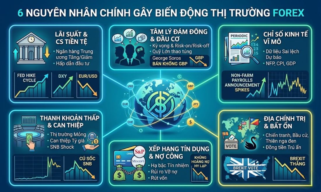 Nguyên nhân gây ra tình trạng biến động trong thị trường forex 