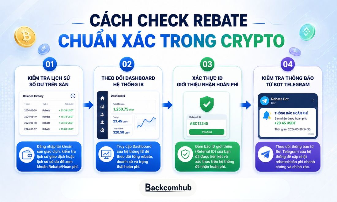 Các cách check rebate để biết IB đã hoàn tiền phí giao dịch chưa dành cho dân chơi crypto 