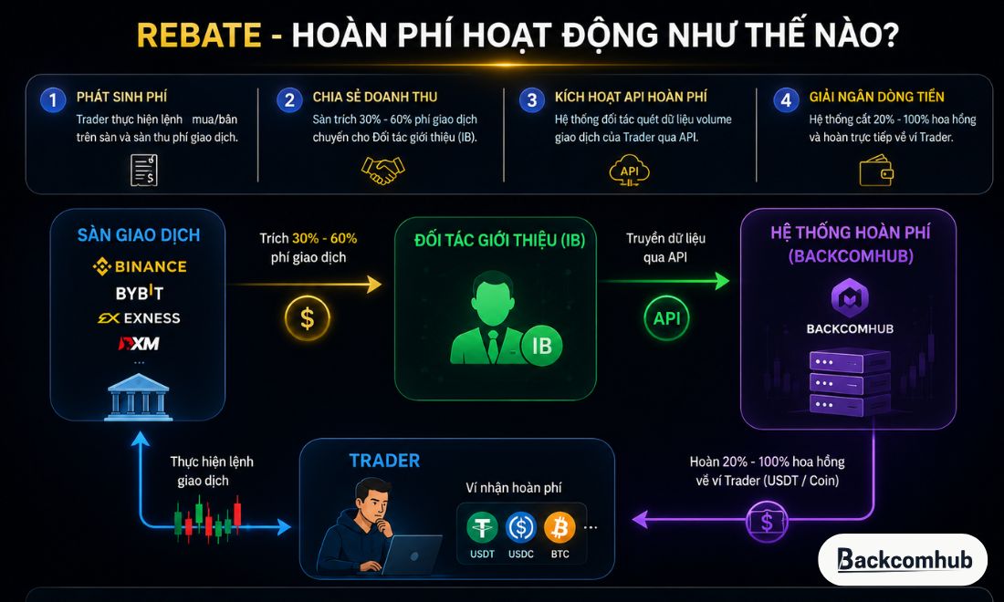 Cơ chế hoạt động của rebate là gì? Đó là thông qua IB chứ sàn không hoàn tiền trực tiếp cho trader 