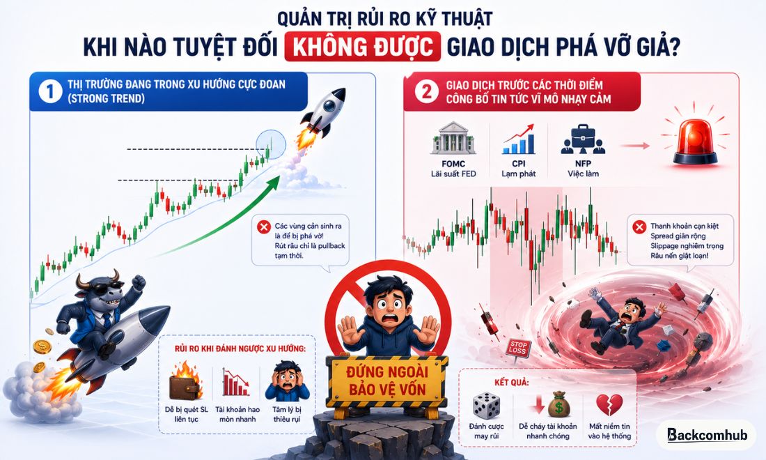 Những thời điểm trader tuyệt đối không được giao dịch phá vỡ giả 