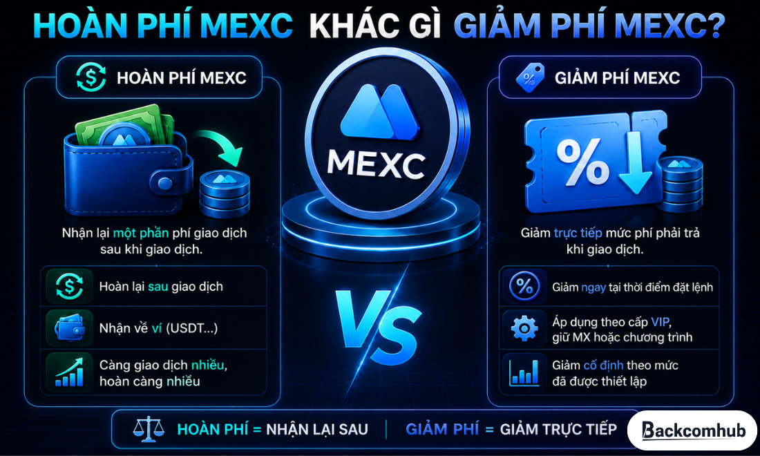 Hoàn phí MEXC khác gì giảm phí MEXC?